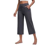 G4Free Yoga Hose Damen mit Taschen Bootcut Yogahose Hohe Taille Weites Bein Caprihose Überkreuzte Taille Weites Bein Anzughose Elegant für Arbeiten Sport Yoga