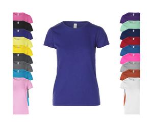 G5000L Gildan Damen T-Shirt Kurzarm Rundhals schwere Qualität White S