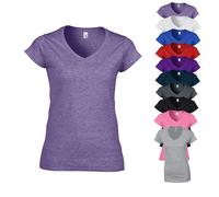 G64V00L Gildan Damen T-Shirt mit V-Ausschnitt Softstyle® Red XL