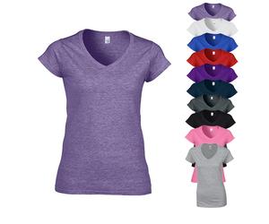 G64V00L Gildan Damen T-Shirt mit V-Ausschnitt Softstyle® Red XL