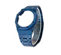 GA2100 Metall-Mod-Kit, kompatibel mit Casio 2110 GMA-S2100 GM2100, Edelstahlgehäuse und Uhrenarmband, Ersatz-Modifikationszubehör(Blue Set,GMA-S2100)