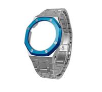 GA2100 Metall-Mod-Kit, kompatibel mit Casio 2110 GMA-S2100 GM2100, Edelstahlgehäuse und Uhrenarmband, Ersatz-Modifikationszubehör(Silver Blue Set,GMA-S2100)