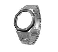GA2100 Metall-Mod-Kit, kompatibel mit Casio 2110 GMA-S2100 GM2100, Edelstahlgehäuse und Uhrenarmband, Ersatz-Modifikationszubehör(Silver Black Set,GA-2100)