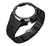 GA2100 Uhrenarmbandgehäuse, Mod-Kit, Edelstahlarmband, Lünette, Ersatzzubehör, mattierte Oberfläche, kompatibel mit Herrenuhren G-Shock GA-2100/GA-2110/GA-B2100 (Frostschwarz)