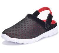 Gaatpot Clogs Herren Pantoletten Mesh Sabot Sommer Hausschuhe Damen Atmungsaktiv Gartenschuhe mit Rutschfest Weiche Sohle Freizeit Sandalen,Rot,EU 39