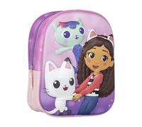 Gabby's Dollhouse 3D-Kinderrucksack für Mädchen - farbenfrohes Design und lustige Reliefs | Gabby-Schulrucksack mit großem Fassungsvermögen und verstellbaren Trägern