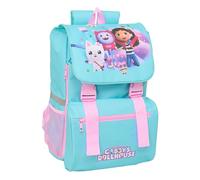 Safta Kinderrucksack GABBY'S DOLLHOUSE – ausziehbar, pflegeleicht, 17,5 l, 28,5×15×41 cm, Blau