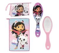 Gabby's Dollhouse Reise-Kulturtasche, Kamm, Handtuch und Kulturtasche für Kinder - Tragbares Körperhygiene-Set für Mädchen und Gabby's Dollhouse-Fans