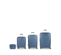 Gabol Queens Hartschalenkoffer-Set (Kabine, Medium, groß und Kulturbeutel) erweiterbar mit einem Fassungsvermögen von bis zu 237,9 l, blau