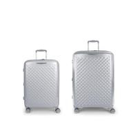 Gabol Queens Hartschalenkoffer-Set (mittel und groß), erweiterbar, Fassungsvermögen bis zu 182 l, silber