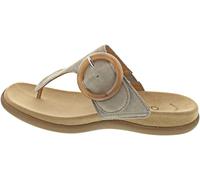 Dianette GABOR, Damen, Gr. 39, beige, Ziegenveloursleder, unifarben, casual, Schuhe, Keilabsatz, Sommerschuh, Bequemschuh mit dekorativer Zierschnalle (20107914-39) beige