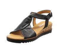 Gabor Damen Keilsandalen, Frauen Sandalen,Moderate Mehrweite (G),Strandschuhe,Keilsandaletten,Keilabsatz,schw.(KorkTS/schw),40 EU / 6.5 UK