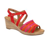 Gabor Damen Keilsandalen, Frauen Sandalen,Best Fitting,Freizeitschuhe,offene Schuhe,Strandschuhe,Keilabsatz,Flame/pink/Pumpkin,40 EU / 6.5 UK