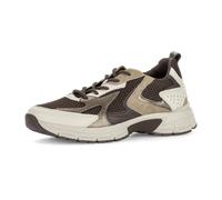 Keilsneaker GABOR, Damen, Gr. 40, braun, natur kombiniert, Glattleder, Textil, Ziegenveloursleder, Mesh, Schuhe, Freizeitschuh, Schnürschuh mit Kontrastbesätzen, G-Weite (28747951-40) braun, natur kom