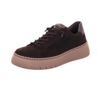 Slip-On Sneaker GABOR, Damen, Gr. 44, braun (dunkelbraun), Glattleder, Ziegenveloursleder, leicht glänzend, unifarben, Schuhe, Freizeitschuh, Halbschuh, Slipper mit glänzendem Schmuckelement (83989055