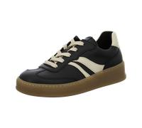 Sneaker GABOR, Damen, Gr. 42, schwarz-weiß (schwarz kombiniert), Glattleder, Kalbsleder, Schuhe Sneaker, Freizeitschuh, Halbschuh, Schnürer mit Kontrastbesatz, Weite G (=weit) (18541537-42) schwarz ko