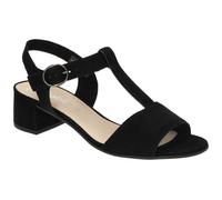 Gabor T-Steg Sandalette schwarz Velour Lack 61.773.17 für Damen, schwarz, Gr. 37 EU / 4 UK