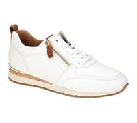 Gabor Damen Low-Top Sneaker, Frauen Halbschuhe,schnürschuhe,schnürer,straßenschuhe,Strassenschuhe,Sportschuhe,Weiss/Camel (Gold),36 EU / 3.5 UK