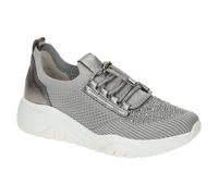 Gabor Damen Low-Top Sneaker, Frauen Halbschuhe,Best Fitting,Freizeitschuhe,Turnschuhe,Laufschuhe,schnürschuhe,grau (Glitter),43 EU / 9 UK