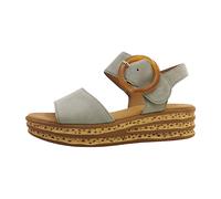 Gabor Damen Plateausandalen 64.550 – Leder, 4 cm Plateau, Klettverschluss – Grün Gr. 40½ EU / 7 UK