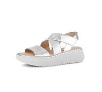 Gabor Damen Riemchensandalen, Frauen Sandalen,Sommersandalen,flach,Sommerschuhe,Freizeitschuhe,offene Schuhe,Strandschuhe,Silber,39 EU / 6 UK
