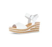 Sandalette GABOR, Damen, Gr. 36, weiß, Kalbsleder, unifarben, klassisch, Schuhe, Sommerschuh, Sandale, Keilabsatz, mit besonderer Absatzgestaltung (18427568-36) weiß