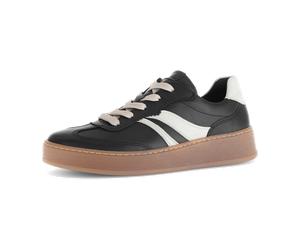 Gabor 76475-57 Schwarz/Latte - sportlicher Schnürschuh - Damenschuhe Sneaker, Schwarz, leder (foulardcalf) für Damen, schwarz, Größe 35 EU / 2,5 UK