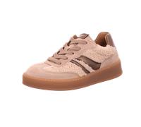 Plateausneaker GABOR "FLORENZ", Damen, Gr. 39, hellbeige, fango, Veloursleder, Glattleder, Textil, sportlich, Schuhe, Freizeitschuh, Halbschuh, Schnürer in Bequemweite G (= weit) (57626843-39) hellbei