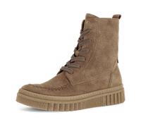 Schnürstiefelette GABOR "Gabor Stiefelette Veloursleder", Damen, Gr. 37,5, hellbraun, Schuhe Schnürstiefelette (73841508-37,5) hellbraun