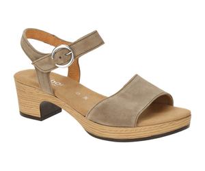 Gabor 82.071.34 taupe - Riemchen Sandale für Damen - Größe 42