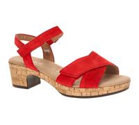 Sandalette GABOR "Kreta", Damen, Gr. 37, rot, Ziegenveloursleder, Schuhe Sandalette, Blockabsatz, Plateau, Sommerschuh mit zwei Klettverschlüssen, G-Weite (85895248-37) rot