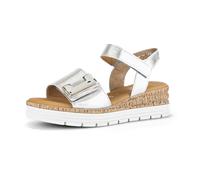 Gabor Damen Plateausandalen, Frauen Sandalen,Moderate Mehrweite (G),Silber (10),38.5 EU / 5.5 UK
