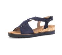 Sandalette GABOR "GENUA", Damen, Gr. 35, blau (dunkelblau), Nubukleder, Schuhe Sandalette, Sommerschuh, Sandale, Keilabsatz, mit verstellbarem Fersenriemchen (46299722-35) dunkelblau