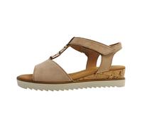 Keilsandalette GABOR "Genua", Damen, Gr. 42, sand, Ziegenveloursleder, Schuhe, Sommerschuh, Komfortschuh in Weite G (=weit) (50177241-42) sand