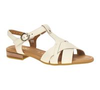 Riemchensandale GABOR "Rhodos", Damen, Gr. 41, weiß, Kalbsleder, Schuhe Riemchensandale, Blockabsatz, Sandalette mit verstellbarem Riemchen, G-Weite (89406336-41) weiß