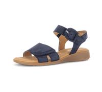 Keilsandalette GABOR "Rhodos", Damen, Gr. 40, blau, Nubukleder, Schuhe, Sommerschuh, Komfortschuh mit Klettverschlüssen, G-Weite (64468519-40) blau