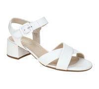 Sandalette GABOR "TUNIS", Damen, Gr. 40, weiß, Nappaleder, klassisch, Schuhe Sandalette, Sommerschuh, Sandale, Blockabsatz, in Weite G (=weit) (78715927-40) weiß