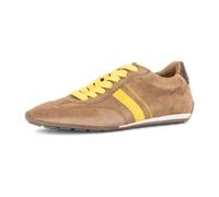 Gabor Sneaker Schnürer Damen Gr. 42 Ziegenveloursleder Braun kombiniert Kontrastbesatz