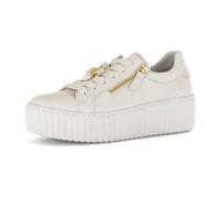 Plateausneaker GABOR, Damen, Gr. 39, beige (creme), Nappaleder, Schuhe Plateausneaker, Freizeitschuh, Halbschuh, Schnürschuh mit modischem Schmuckelement (74579057-39) creme