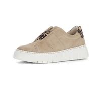 Plateausneaker GABOR, Damen, Gr. 43, beige, Ziegenveloursleder, Schuhe Plateausneaker, Freizeitschuh, Halbschuh, Slipper mit Gummizug-Band über dem Rist (38867357-43) beige