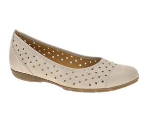 Gabor 84.169.12 beige - Ballerina - Halbschuhe - Slipper für Damen - Größe 37