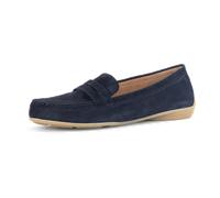 Mokassin GABOR, Damen, Gr. 35, blau (dunkelblau), Ziegenveloursleder, unifarben, Schuhe Mokassin, Slipper, Bequemschuh, Flats mit modischem Zierriegel (24665309-35) dunkelblau