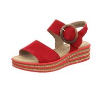 Keilsandalette GABOR, Damen, Gr. 37, rot, Veloursleder, unifarben, Schuhe, Riemchensandale, Sommerschuh mit modischer Zierschnalle (38181931-37) rot
