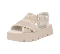 Gabor Plateausandale Nubukleder Klettverschluss Plateau-Gummilaufsohle Damen Beige Gr. 38,5
