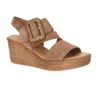 Keilsandalette GABOR "Gabor Sandalen Veloursleder", Damen, Gr. 35,5, braun, Veloursleder, Schuhe (12658158-35,5) braun