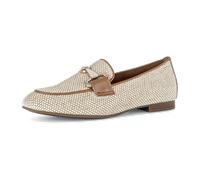 Gabor Damen Slipper Loafer 85.214.48 Leder/Textil Bast Beige/Braun Größe 39