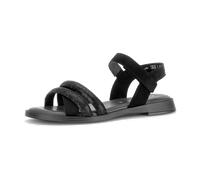 Riemchensandale GABOR, Damen, Gr. 41, schwarz, Lederimitat, Ziegenveloursleder, Schuhe Riemchensandale, Blockabsatz, Sandalette, Sommerschuh mit glänzenden Schmucksteinen (58557305-41)