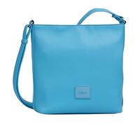 Umhängetasche GABOR "Elfie", Damen, Gr. B/H/T: 24,5cm x 23,5cm x 6cm, blau, Polyurethan, clean, gepflegt, unifarben, Taschen, aus fein genarbtem, glattem Kunstleder und mit einem Logo Rubber Patch (78