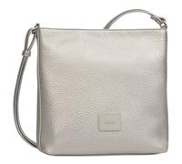Umhängetasche GABOR "Elfie", Damen, Gr. B/H/T: 24,5cm x 23,5cm x 6cm, silber (silberfarben), Polyurethan, clean, gepflegt, unifarben, Taschen, aus fein genarbtem, glattem Kunstleder und mit einem Logo