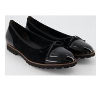 Ballerina GABOR, Damen, Gr. 38, schwarz, Lacklederimitat, Ziegenveloursleder, unifarben, Schuhe Ballerina, Flats, Chunky Slipper mit komfortablem Gummieinfass (43607321-38) schwarz
